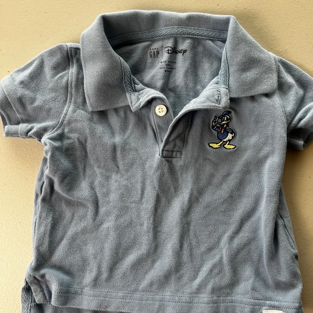 GAP Light Blue Polo with Donald Duck Embroidery